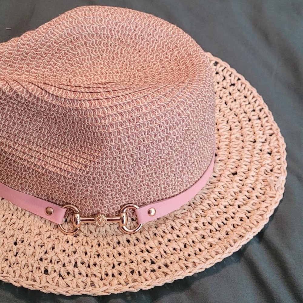 🎀 ANNE KLEIN Uptown Chic Woven Straw Fedora